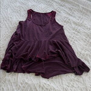 Free People Flowy Peplum Tank Top - Plum
